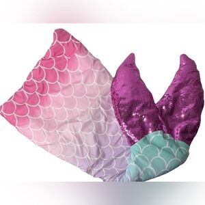 AUTHENTIC KIDS Mermaid Tail Sleeping Bag Kids Pink Blue Sequins Slumber Party‎